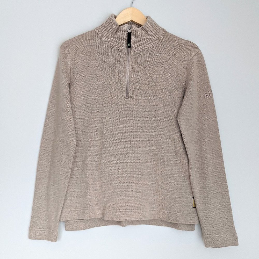 🇮🇹 Armani Jeans 100% Wool 1/4 Zip Sweater Made In Italy